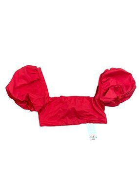Agua Bendita Calista Nettuno Puff Sleeve Bikini Top Red 2XL New